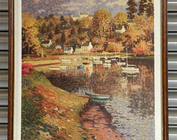 Lovely Vintage Lithograph ‘Pont Aven’ Signed By French Artist Jean-Paul Savigny (1933-2001)