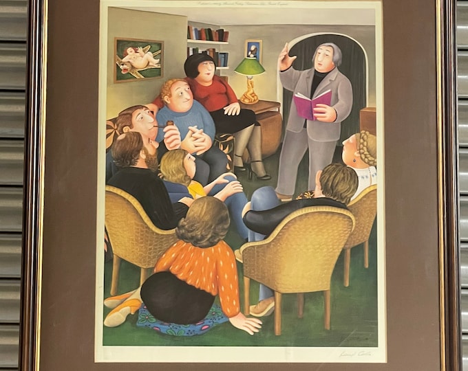Fabulous Limited Edition Signed Print Titled ‘Poetry Reading’ by Beryl Cook 1982.