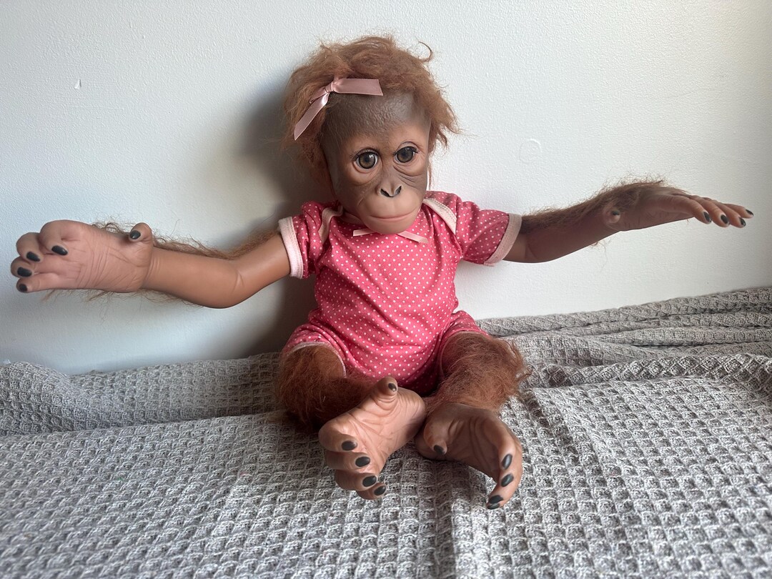 The Ashton Drakes Galleries Baby Monkey Doll by Ina Volprich