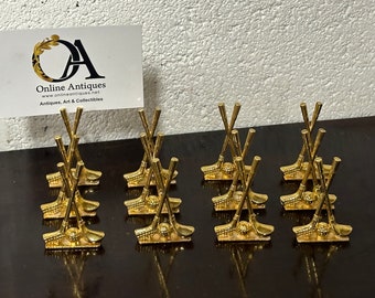 Set of 12 Vintage Golf Club & Ball Design Place / Name Card Holders.