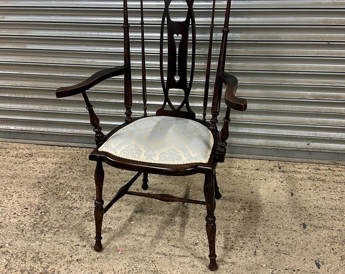 Beautiful Antique 19th Century Arts And Crafts Style Open Armchair.