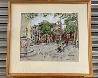 Beautiful Ink & Watercolour Of Campo San Vio, Venice By Jenny Sanders