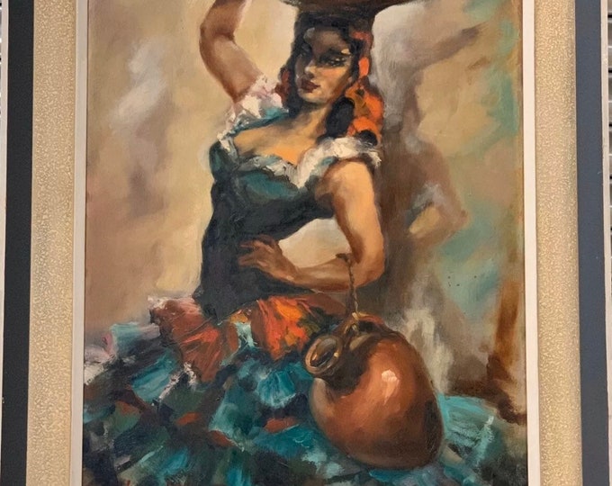 Wonderful Original Oil Painting  Of A Spanish Lady, by the German Artist, Gudrun (Barbara)  Sibbons