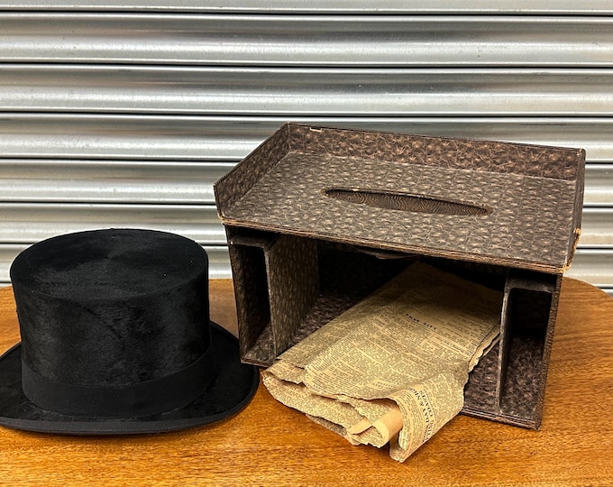 Lovely Vintage Christys London Imperial Black Top Hat With Fitted Box