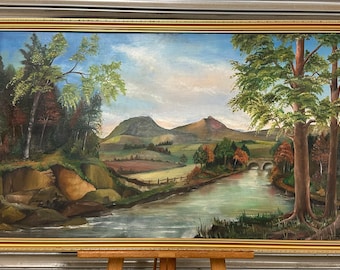 Large 1980’s Landscape Oil Painting On Board By Philip Kenner.