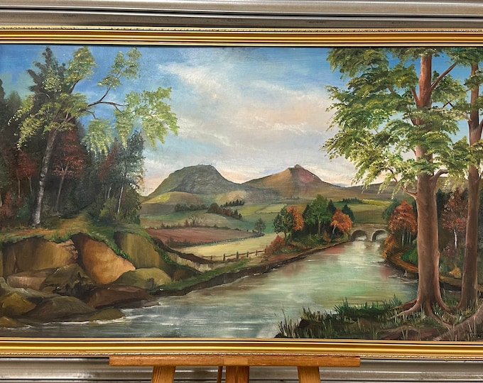 Large 1980’s Landscape Oil Painting On Board By Philip Kenner.