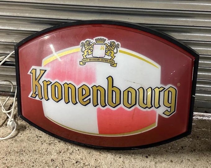 Fantastic Large Vintage Illuminating Kronenburg Sign