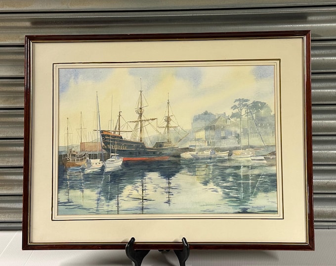 Beautiful Watercolour of the Golden Hind, Padstow – Signed M. Williams