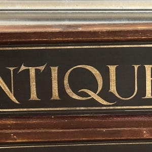 Large Handmade Wooden Antique Display Sign