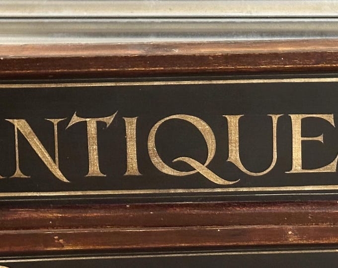Large Handmade Wooden Antique Display Sign