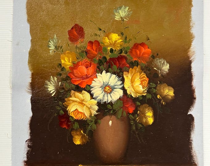 Beautiful Original Still Life Oil Painting Of Flowers Signed By Cox