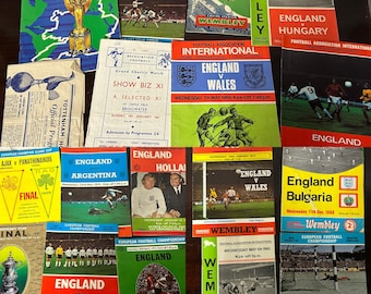 Various Football Programmes Relating To 1950’s, 1960’s & 1970’s Incl. World Cup