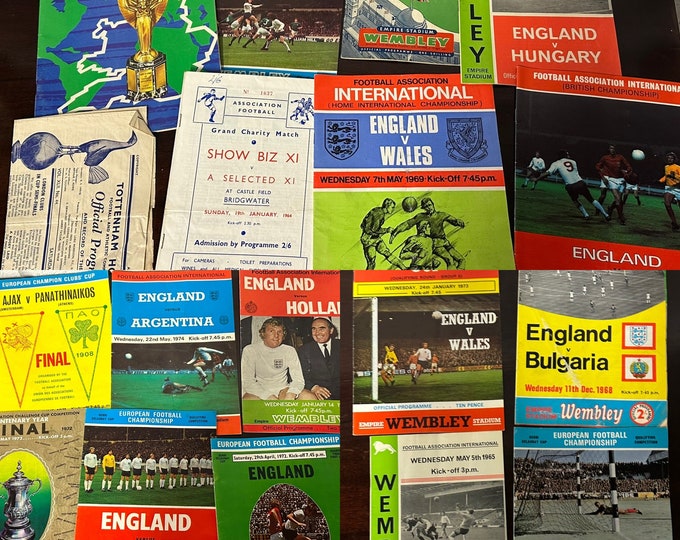 Various Football Programmes Relating To 1950’s, 1960’s & 1970’s Incl. World Cup