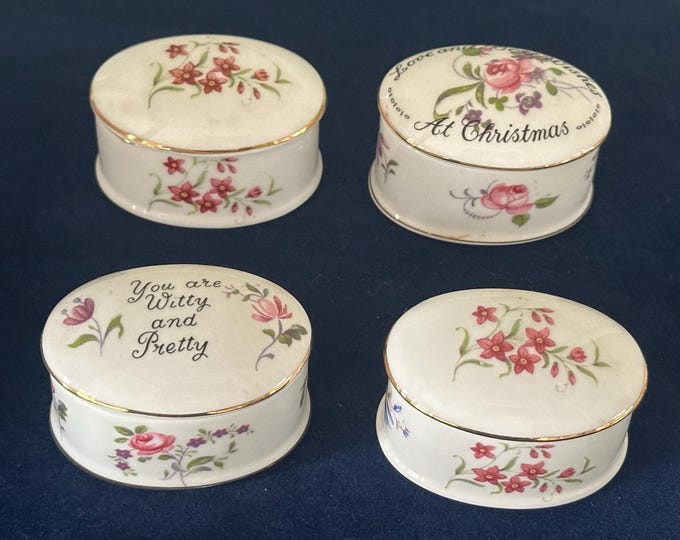 Vintage Royal Grafton & Staffordshire Bone China Trinket Boxes
