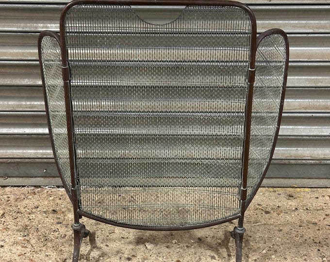 Lovely Antique 19th Century Bronze And Metal Fire Guard