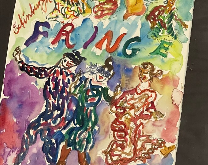 Original Watercolour By R Hutchinson Of The Edinburgh Festival Fringe Dated 1990.