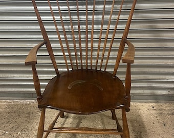 Rather Handsome Large Antique Comb Back Beech Windsor Grandfathers Armchair