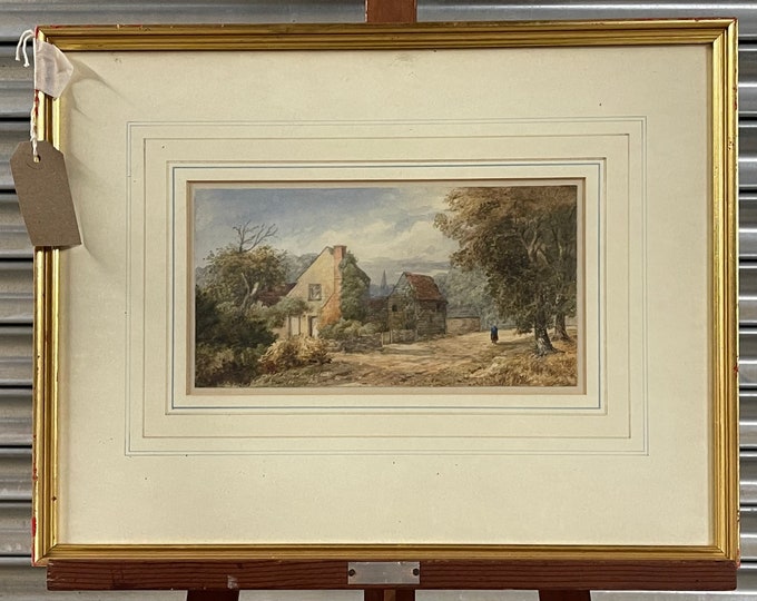 Original Watercolour Dated 1878 of A Rural Essex/Suffolk Borders scene by Alfred Pizzey Newton R.W.S (1830-1883)