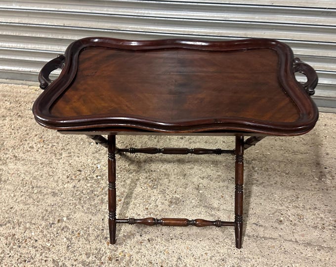 Early 1900’s Antique Mahogany Folding Base With Butler Serving Tray