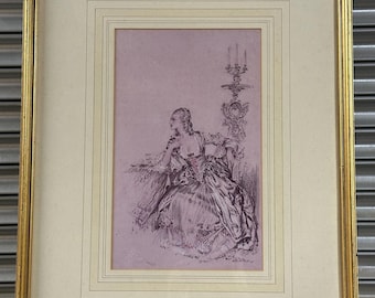 Sir William Russell Flint (1880-1869) Limited Edition Print Titled "Madame du Barry en Tenue de Soir" Limited Edition 74/850