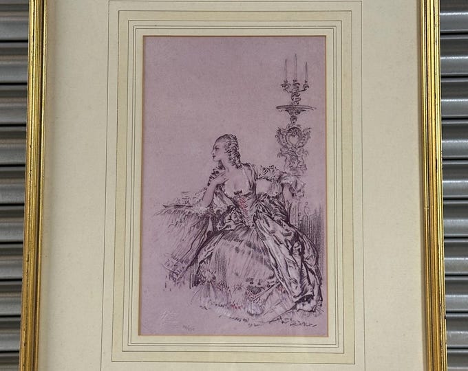 Sir William Russell Flint (1880-1869) Limited Edition Print Titled "Madame du Barry en Tenue de Soir" Limited Edition 74/850