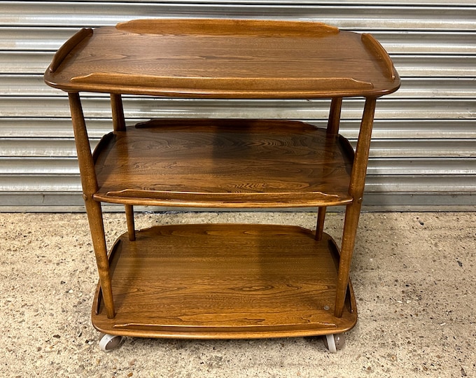 Retro 1970’s Ercol Mid Century Three Tier Drinks / Tea Trolley