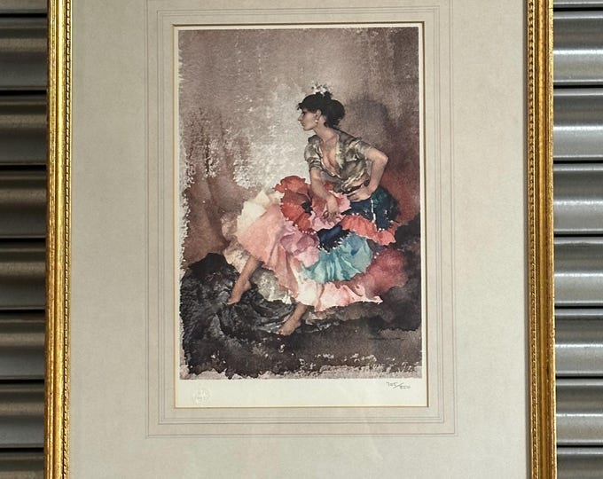 William Russell Flint (Scottish,1880-1969) Iberian Flounces II Collotype 705/850