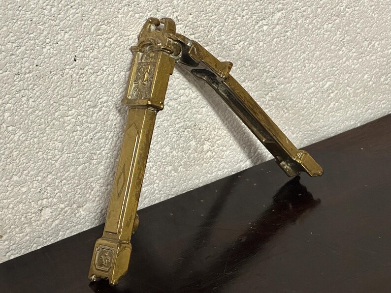 Antique Novelty Brass Grandfather Clock Shaped Nutcracker Perfect for