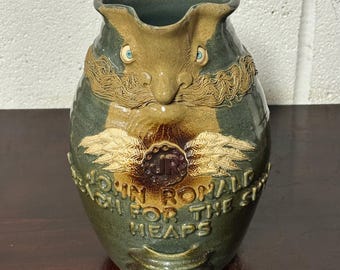 Rare Unusual Muggins Pottery 50th Commemorative Jug WWII Pilot Spitfire Concorde