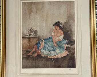 Sir William Russell Flint (1880-1969), Cecilia Contemplating Europa, limited edition print, numbered in pencil 505/850