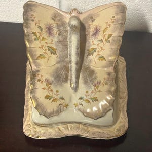 Antique circa 1900 Ceramic ‘Butterfly’ Cheese / Butter Dish