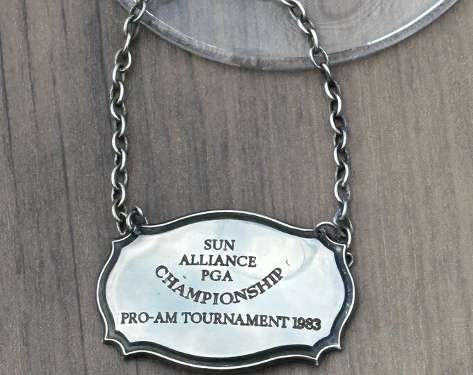 Rare Golf Memorabilia , Sun Alliance Pro Am Golf 1983 Silver Plate Decanter Label