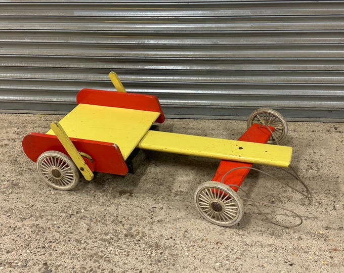 Fantastic Vintage c1940’s Traditional Handmade Wooden Go Kart / Bogey