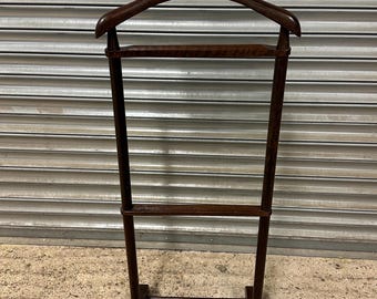 Vintage c1960’s Gentleman’s Valet Stand / Clothes Butler – Dark Wood Suit Stand