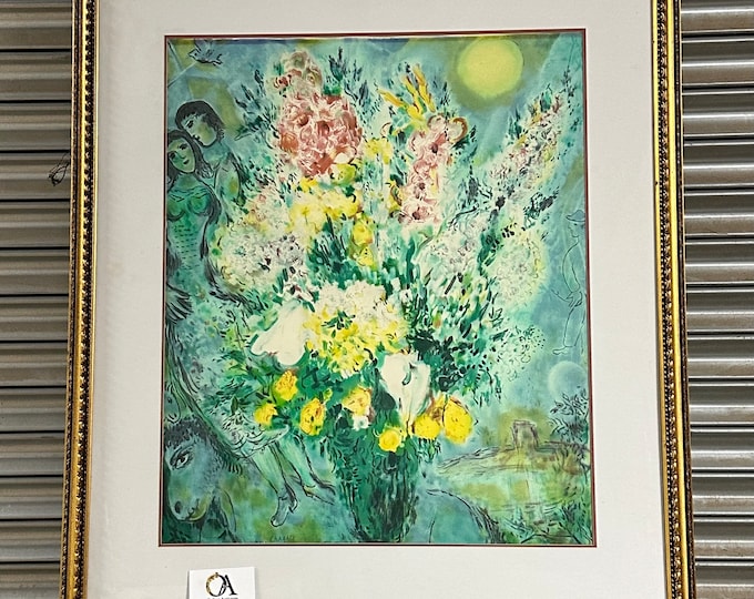 Superb Large Original Lithograph By Marc Chagall Titled ‘Bouquet’