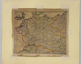 Antique Hand Coloured Engraved Map – “Nova Totius Germaniae” – Map of Germany