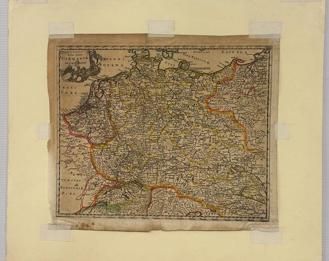 Antique Hand Coloured Engraved Map – “Nova Totius Germaniae” – Map of Germany