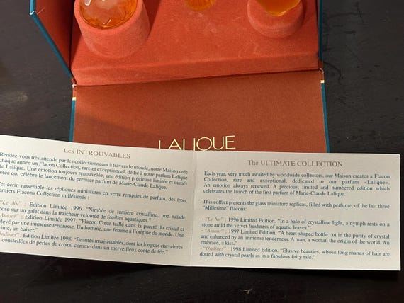 Lalique Boxed 'the Ultimate Collection' Set of Three Perfume Scent
