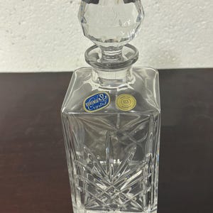 A Quality Vintage Bohemia Slovakia Crystal Glass Decanter - Unused !