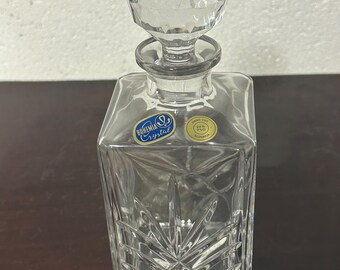 A Quality Vintage Bohemia Slovakia Crystal Glass Decanter - Unused !