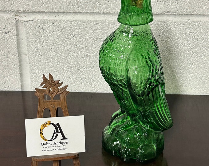 1960’s Green Bessi Italian American Eagle Decanter Chianti Bottle