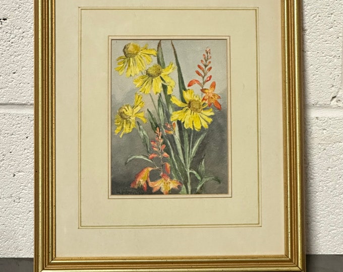 Beautiful Original 1959 Still Life Of Flowers Watercolour By W Jarman