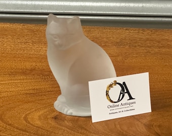 Nybro Sweden Frosted Art Glass Cat Figurine Paperweight – Scandinavian Design
