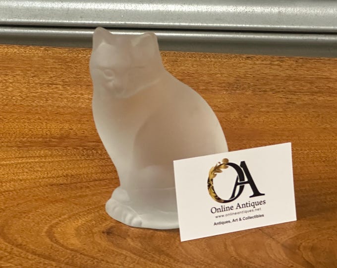 Nybro Sweden Frosted Art Glass Cat Figurine Paperweight – Scandinavian Design