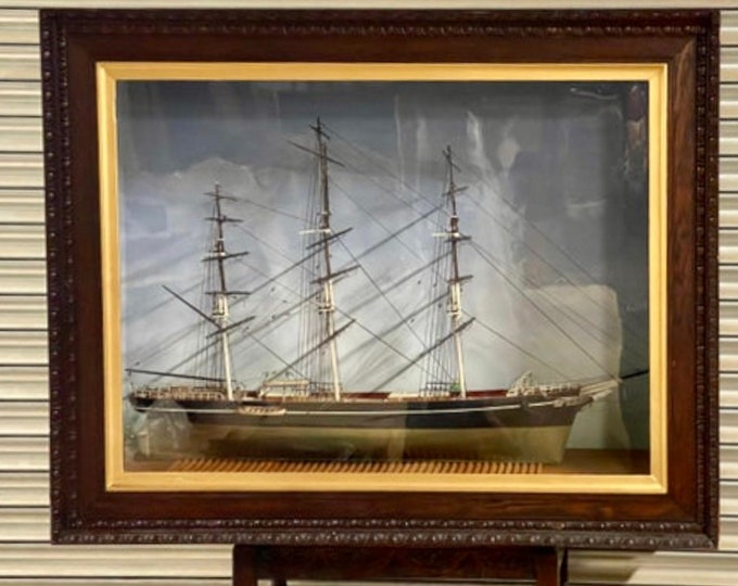 An Impressive Large Cased Oak Framed Scratch Built Model Of The Cutty Sark