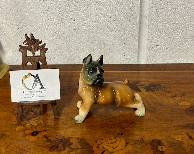 Vintage Porcelain Boxer Dog Figurine