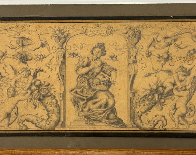 Rare Antique 19th Century Engraving ‘GYSTYS’ Artwork