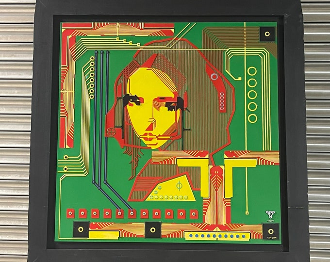 Large Vitali Vinogradov ‘VitaliV’ Abstract Mona Lisa PCB Artwork