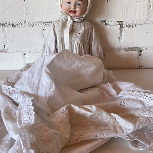 Antique Goss Bisque Head Doll With Open Mouth and Painted Features Marked G5