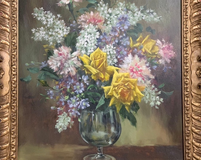 Stunning Still Life Oil Painting of a Floral Display By The Amazing Artist Elizabeth Bridge